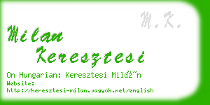 milan keresztesi business card